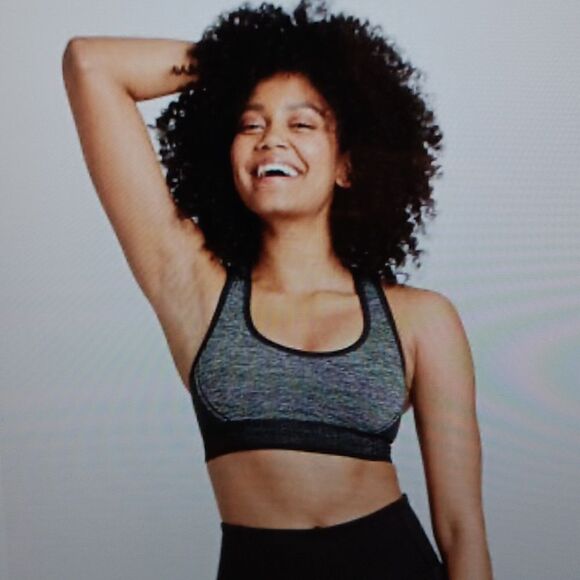 New All In Motion Sports Bra Black And Grey Large New With Tags - Picture 1 of 5